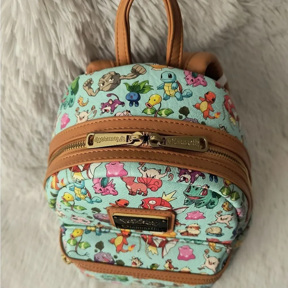 Loungefly Pokémon 151 Generation Teal Mini Backpack and Wallet